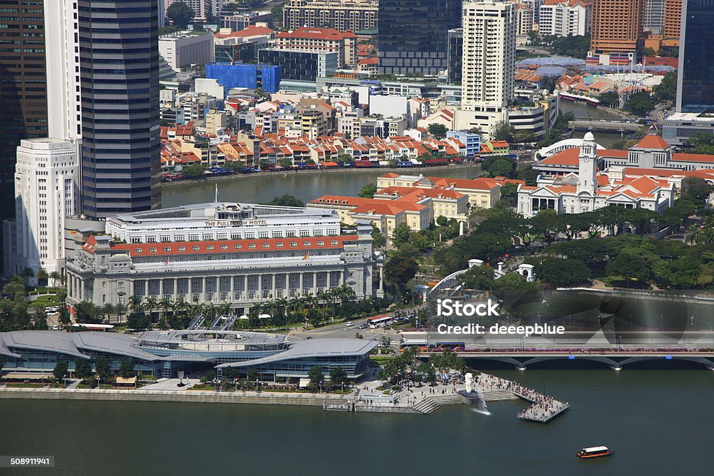 Marina Bay Day time shot of skyscrapers at Marina Bay in SINGAPORE Architecture Stock Photo