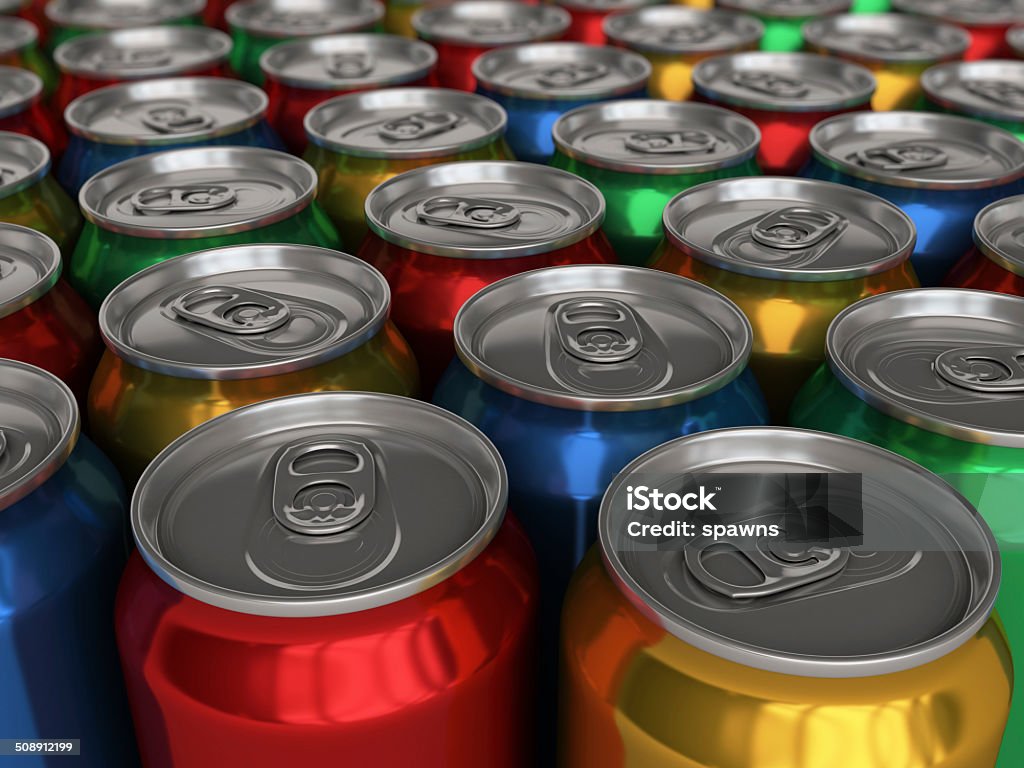 Drink cans Colorful drinks cans 3d render depth of field Can Stock Photo