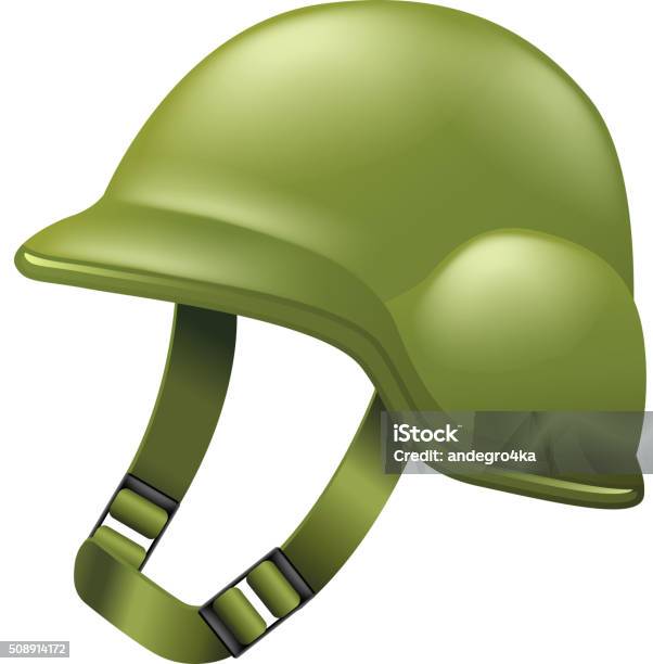 Army Helmet Isolated On White Vector Stock Illustration - Download Image Now - Armed Forces, Armored Clothing, Army