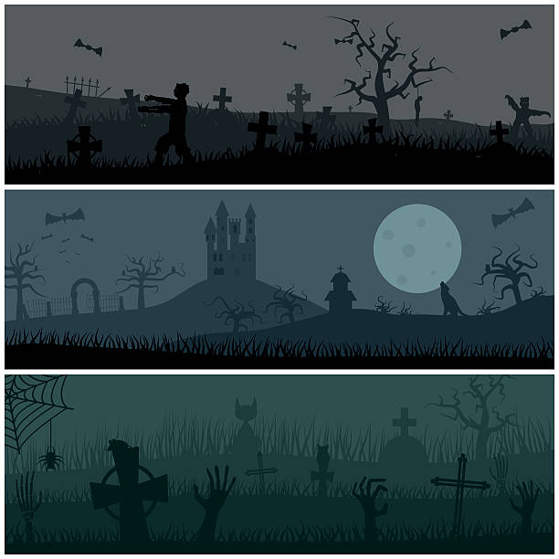 팝아트 보스 비즈니스 리더 및 휴대용 마이크 벡터 삽화 - zombie halloween cemetery human hand stock illustrations