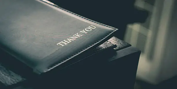 Photo of Restaurant Billing Tray with Letter 