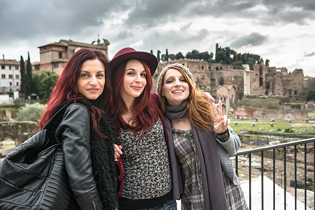 istock happiness friends enjoy in Rome at Fori Imperial 508917210