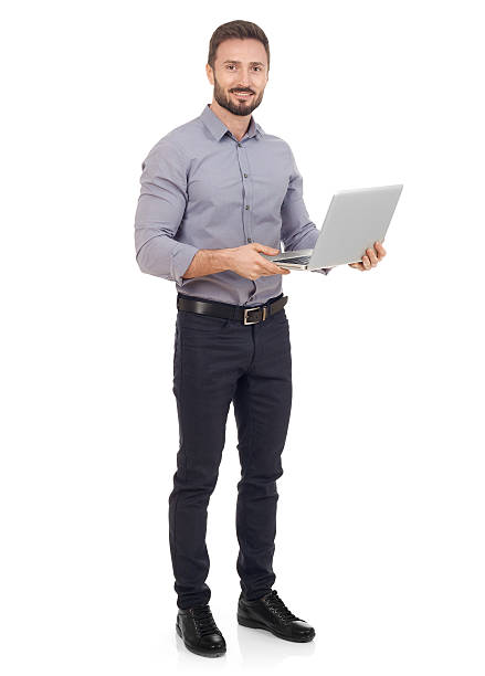 istock Cheerful man with a laptop 508918064