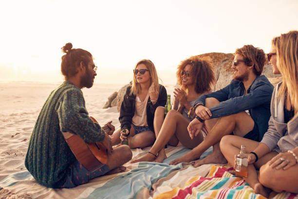 istock Young people having a party on the beach 508922256