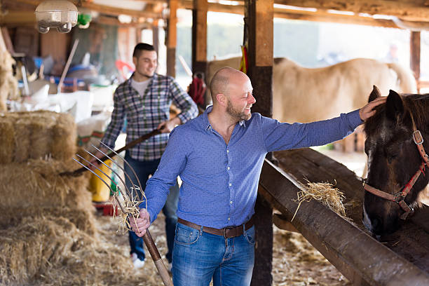 istock Two farmers with pitchforks 508923882