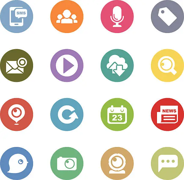 Vector illustration of communication and social media icons