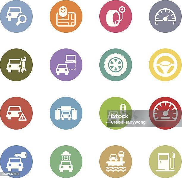 Car Icons Stock Illustration - Download Image Now - Adjustable Wrench, Alloy Wheel, Car