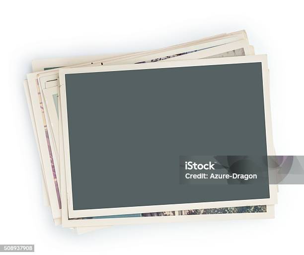 Stack Of Photos Isolated Stock Photo - Download Image Now - Photographic Print, Photography, Stack