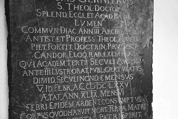 istock Latin Tombstone Engraving 508938367