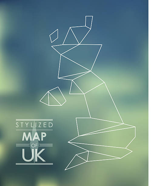 illustrations, cliparts, dessins animés et icônes de stylisé carte de royaume-uni - uk map regions england