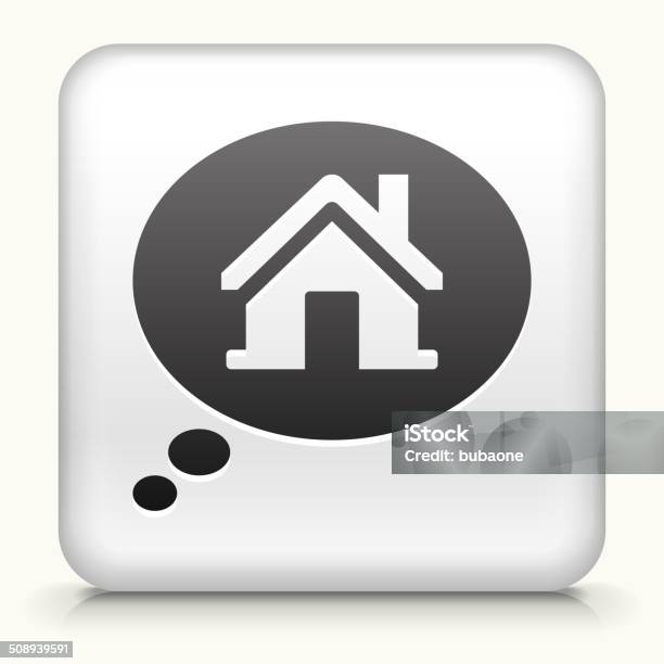 Square Button With Home Thoughts Royalty Free Vector Art Stock Illustration - Download Image Now