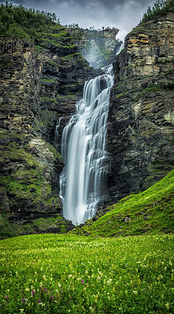 Mollisfossen Waterfall North Norway stock photo