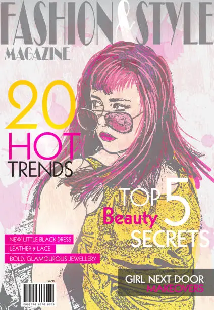 Vector illustration of Fashion magazine cover design template