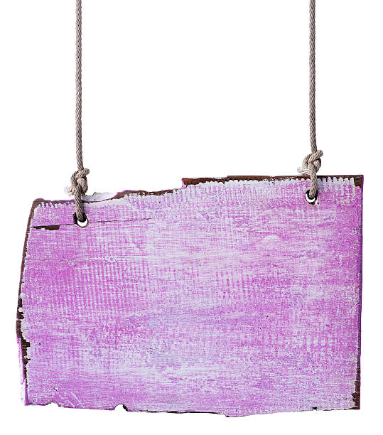 istock Old weathered pink wood signboard. 508941399
