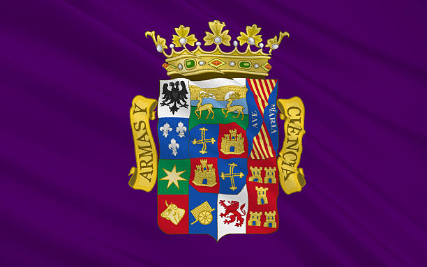 bandera de una provincia de palencia del norte de españa - palencia province fotografías e imágenes de stock