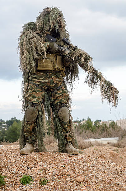 istock Ghillie suit sniper 508944380
