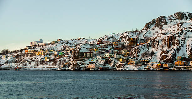 The Battery at dusk in St. John's, Canada. The Battery at dusk on a cold winter day in St. John's, Newfoundland and Labrador, Canada. st. johns newfoundland photos stock pictures, royalty-free photos & images