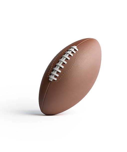 istock Brown Leather Rugby Ball Isolated on White 508944754