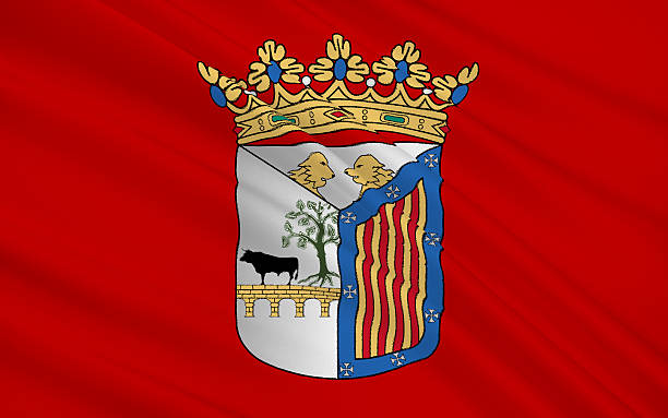 bandeira de salamanca é a cidade do oeste espanha - palencia province imagens e fotografias de stock