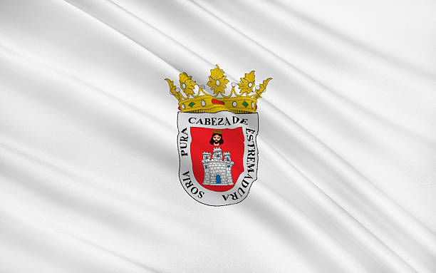 bandera de soria es una ciudad de norte-centro de españa - palencia province fotografías e imágenes de stock