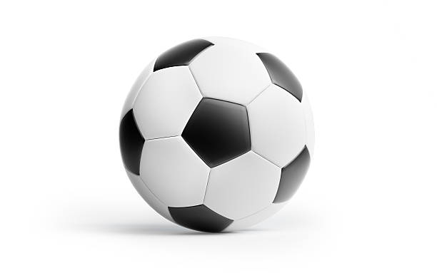 istock Black and White Football Ball on White 508945446