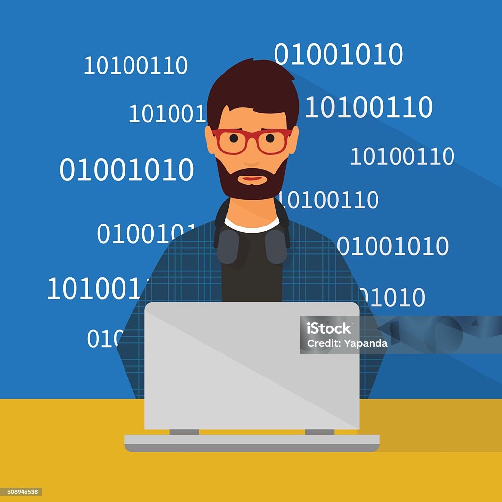 Programming And Coding Flat Vector Stock Illustration - Download Image ...