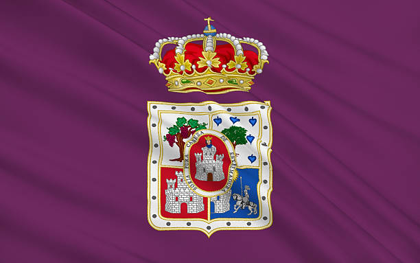 bandeira da província de soria é uma central de espanha - palencia province imagens e fotografias de stock