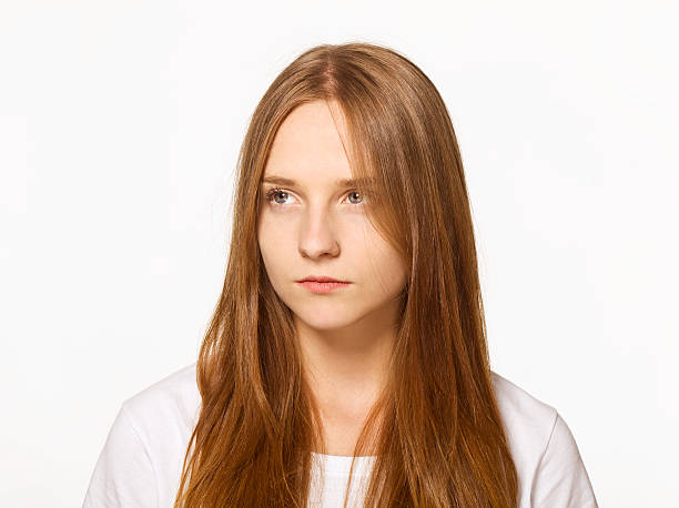 istock Serious young woman portrait looking forward. 508947232