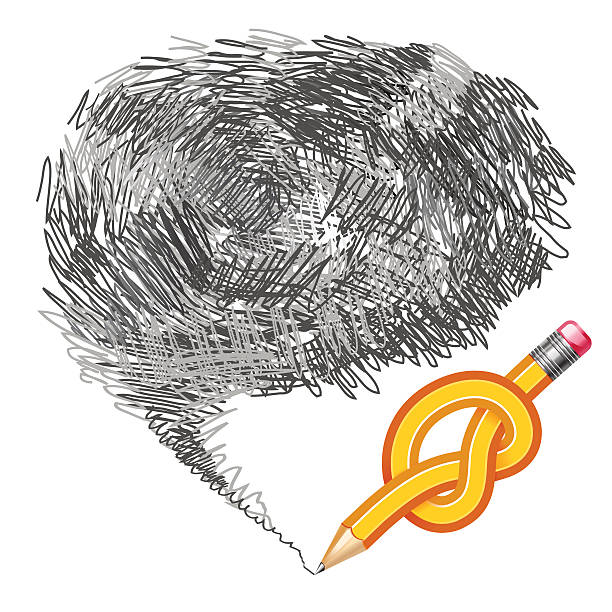illustrations, cliparts, dessins animés et icônes de pensée crayon de noeud - tied knot pencil reminder ideas