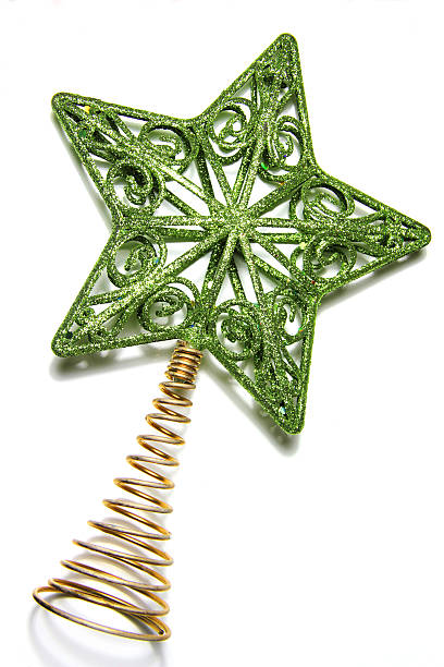 istock Christmas background with glass ornament in star shape 508949832
