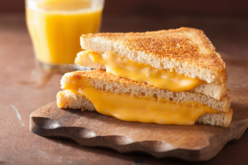 homemade grilled cheese sandwich for breakfast