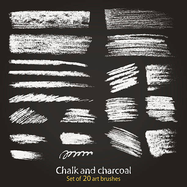 ilustrações de stock, clip art, desenhos animados e ícones de conjunto de texturas. quadro negro e giz - blackboard chalk drawing chalk banner