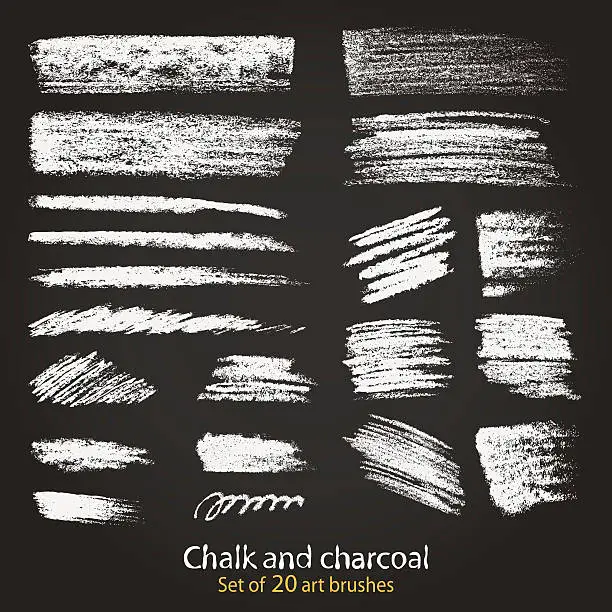 Vector illustration of Set of textures. Blackboard and chalk