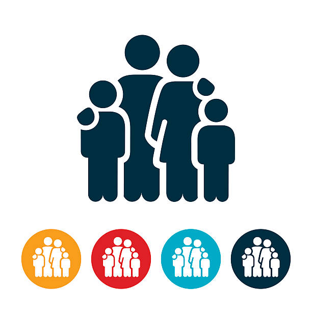 ilustraciones, imágenes clip art, dibujos animados e iconos de stock de familia icon - familia