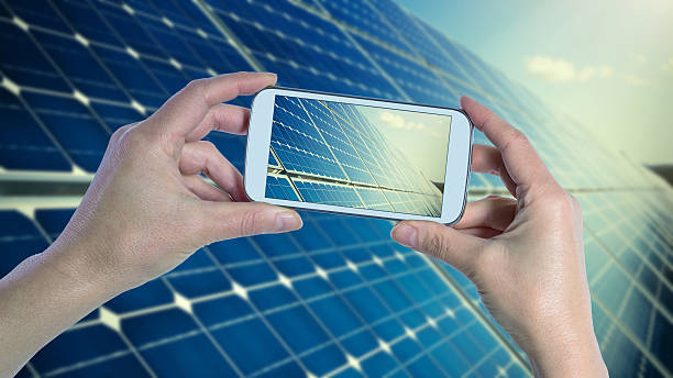 istock Taking picture of blue solar panels 508953250