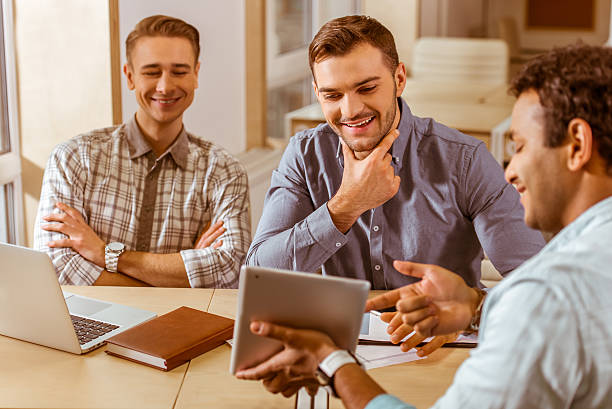 istock Young handsome businessmen coworking 508954918