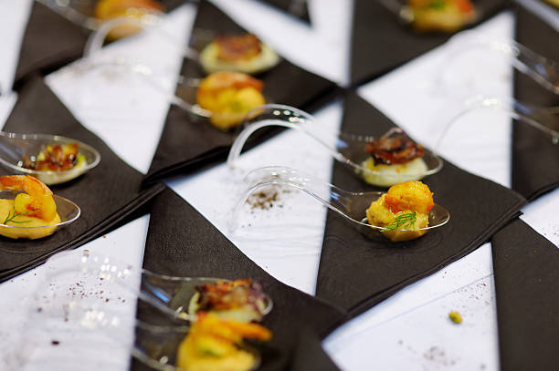 istock Assorted finger food on fancy spoons 508956996
