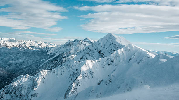 istock Winter landscape, top of mountains 508957518