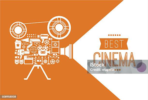 Dekorative Kino Handelt Stock Vektor Art und mehr Bilder von Kamera-Film - Kamera-Film, Kinofilm, Fernsehbranche