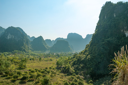 Mountainous Karst Landscape On Cat Ba Island, Halong Bay, Vietnam