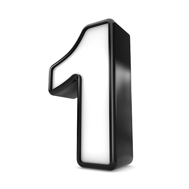 istock 3d black plastic number 1 one isolated white background. 508959468