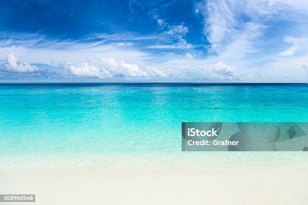 Paradise Beach With Turquoise Blue Water Stock Photo - Download Image Now - Beach, Sea, Water