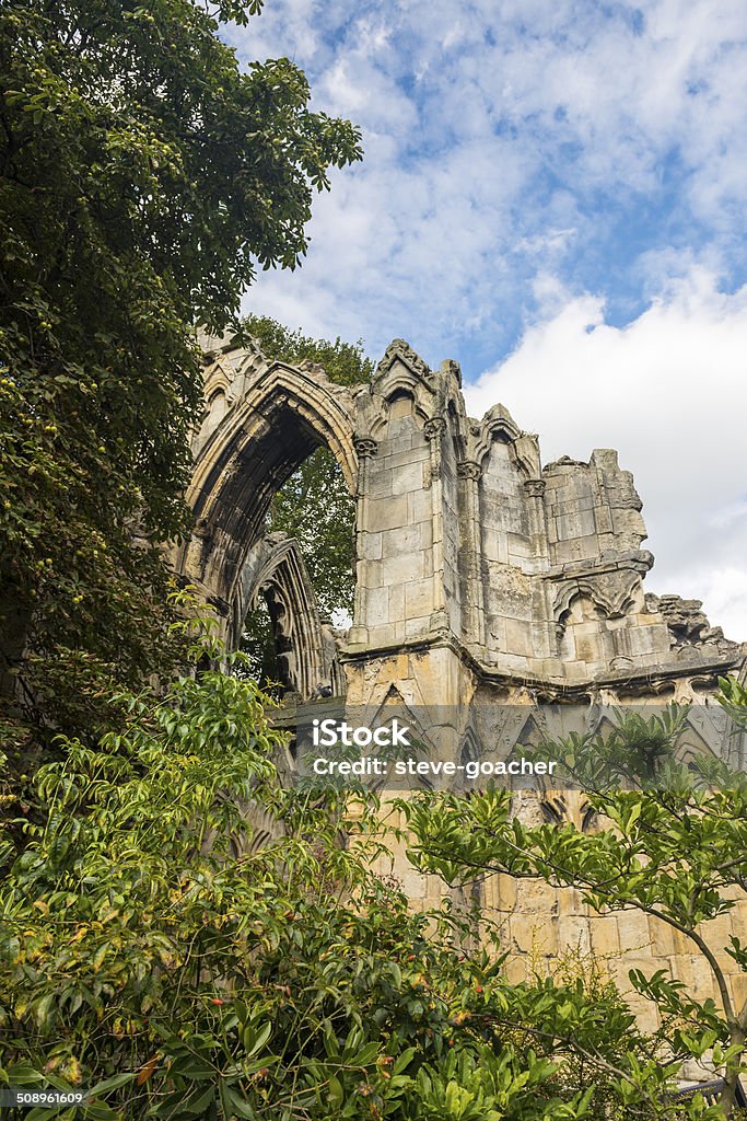 Ruins of St. Mary's Abbey, York - Zbiór zdjęć royalty-free (Anglia)