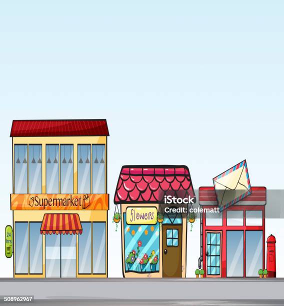 Shops Stock Illustration - Download Image Now - Advertisement, Architecture, Business