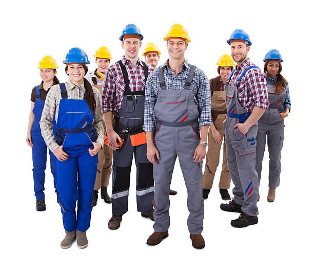 istock Confident diverse team of workmen and women 508965723
