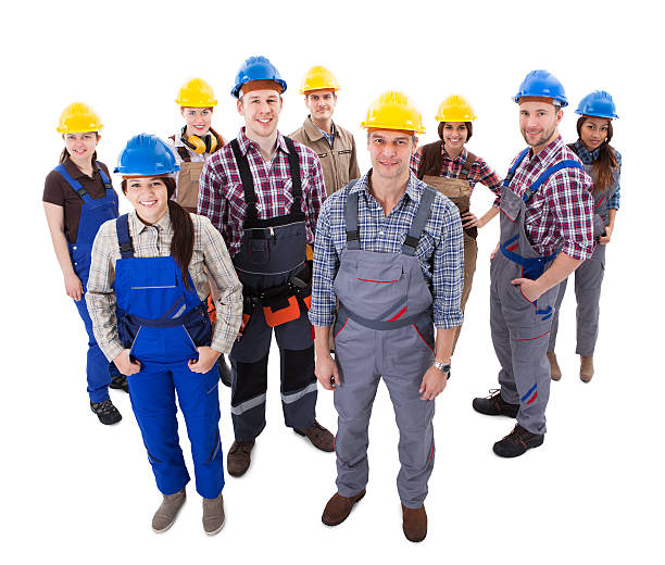 istock Confident diverse team of workmen and women 508965765