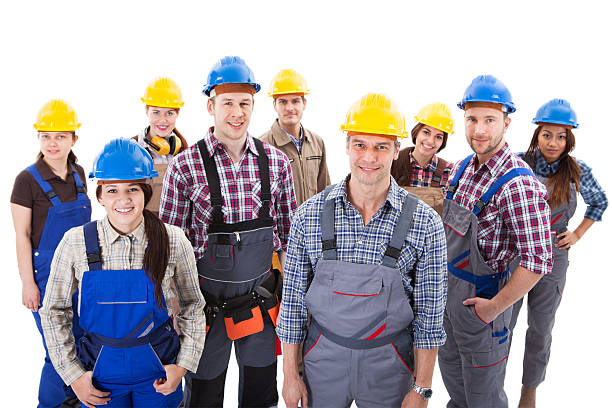 istock Confident diverse team of workmen and women 508965767