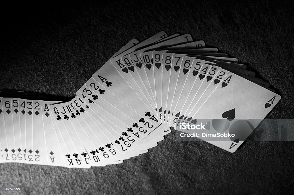 set of cards set of cards on a poker table Ace Stock Photo