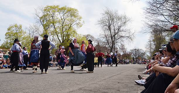 Tulip Time Festival dancers stock photo