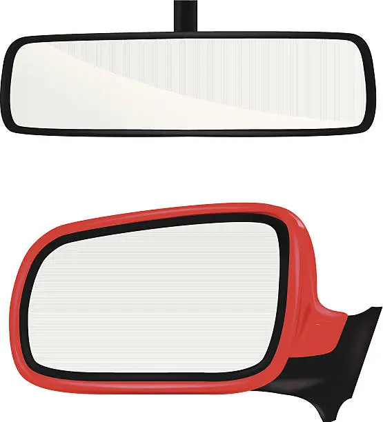 Vector illustration of Rear view mirror